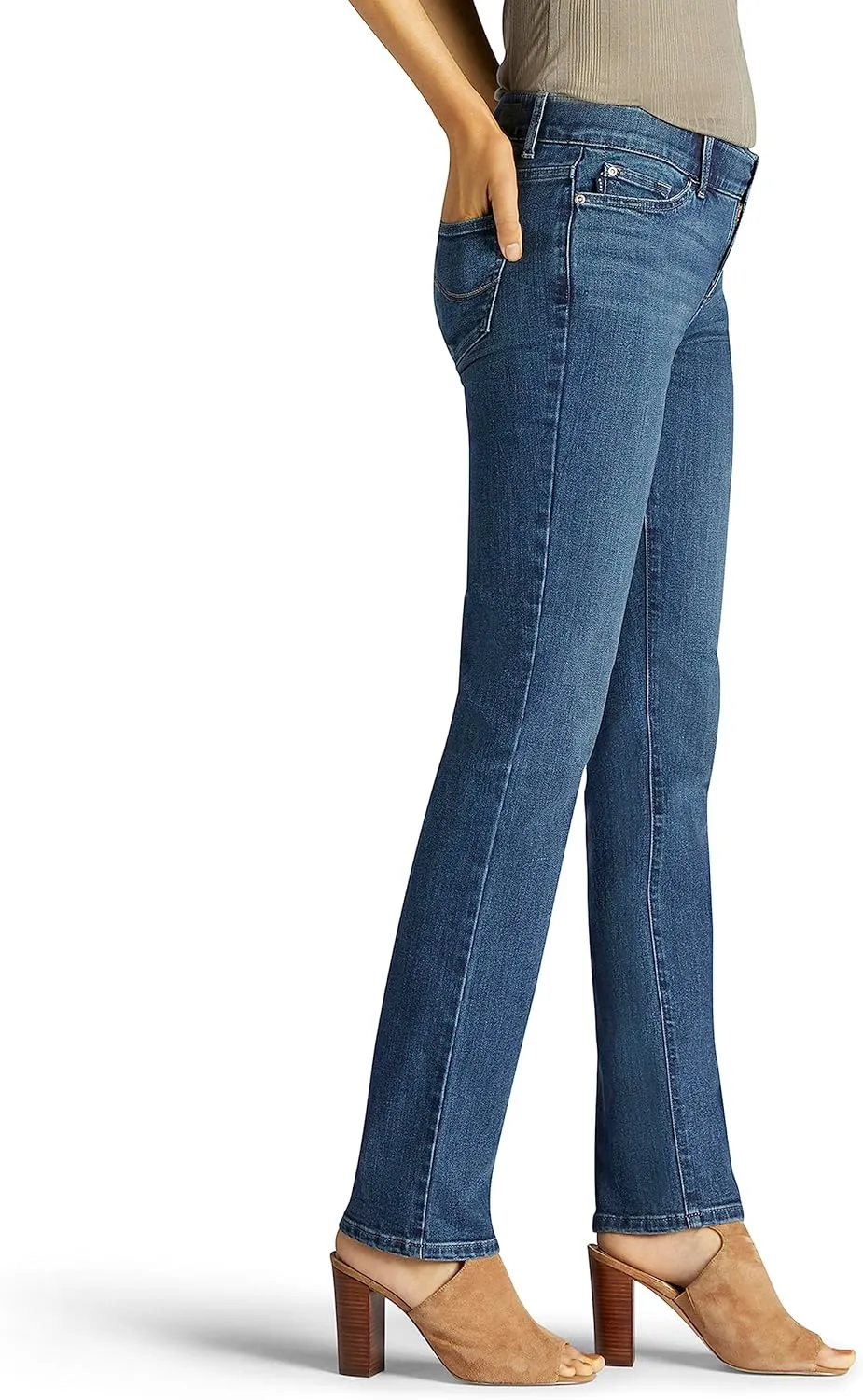 Lee Women's Petite Ultra Lux Comfort with Flex Motion Straight Leg Jean