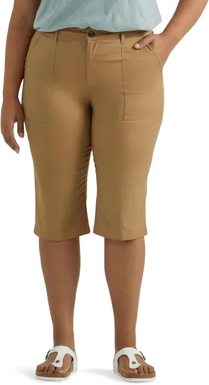 Lee Women's Plus Size Ultra Lux Comfort with Flex-to-go Utility Skimmer Capri Pant