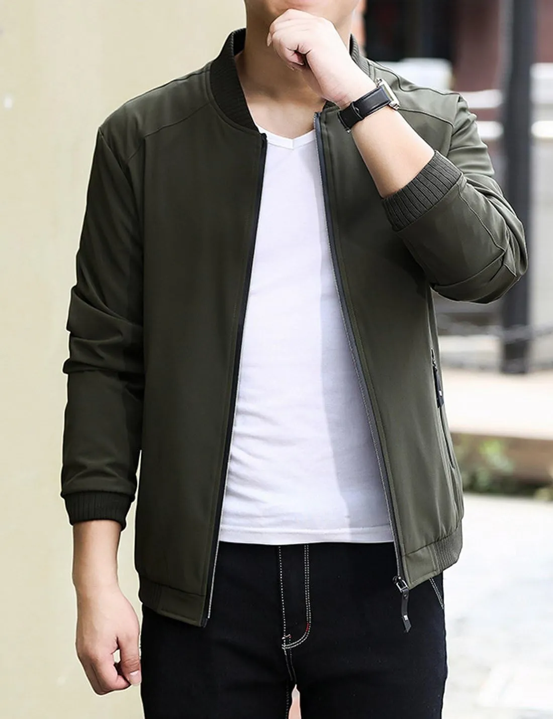 Lentta Men's Slim Fit Lightweight Softshell Bomber Jacket Coat Fall Jackets For Men