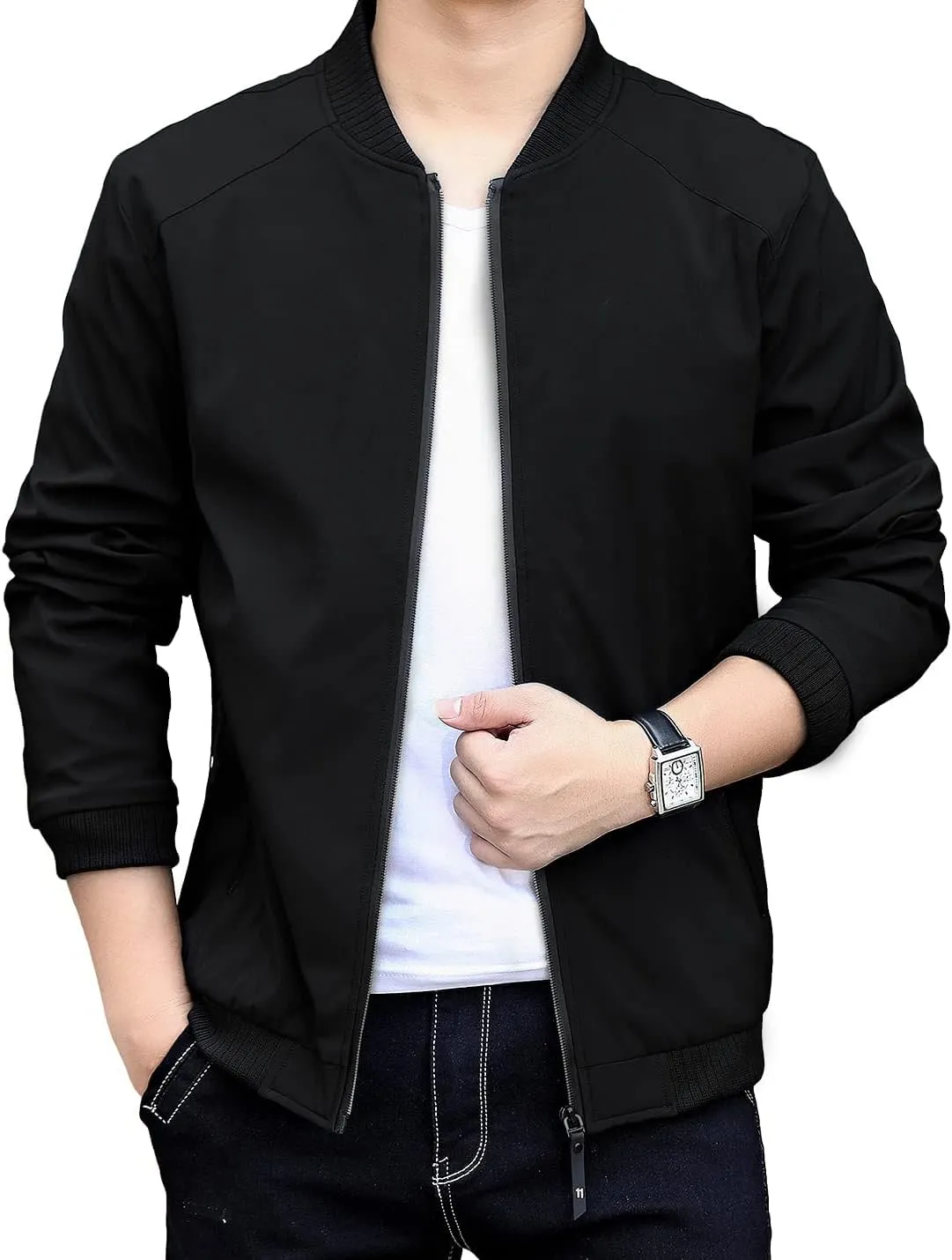 Lentta Men's Slim Fit Lightweight Softshell Bomber Jacket Coat Fall Jackets For Men