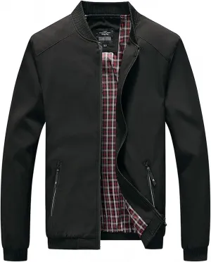 Lentta Men's Slim Fit Lightweight Softshell Bomber Jacket Coat Fall Jackets For Men