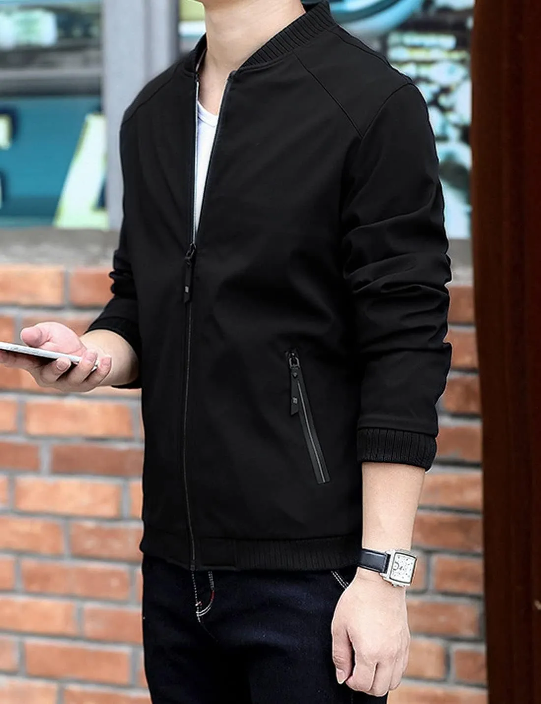 Lentta Men's Slim Fit Lightweight Softshell Bomber Jacket Coat Fall Jackets For Men
