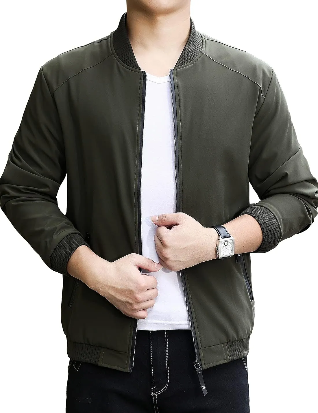Lentta Men's Slim Fit Lightweight Softshell Bomber Jacket Coat Fall Jackets For Men