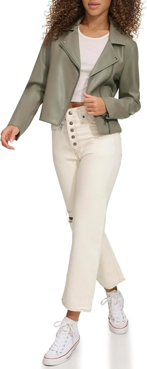 Levi's womens Smooth Faux Leather Moto (Standard and Plus Sizes)