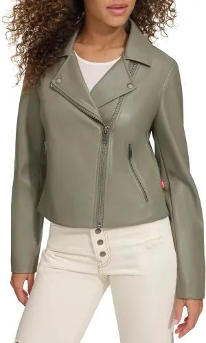 Levi's womens Smooth Faux Leather Moto (Standard and Plus Sizes)