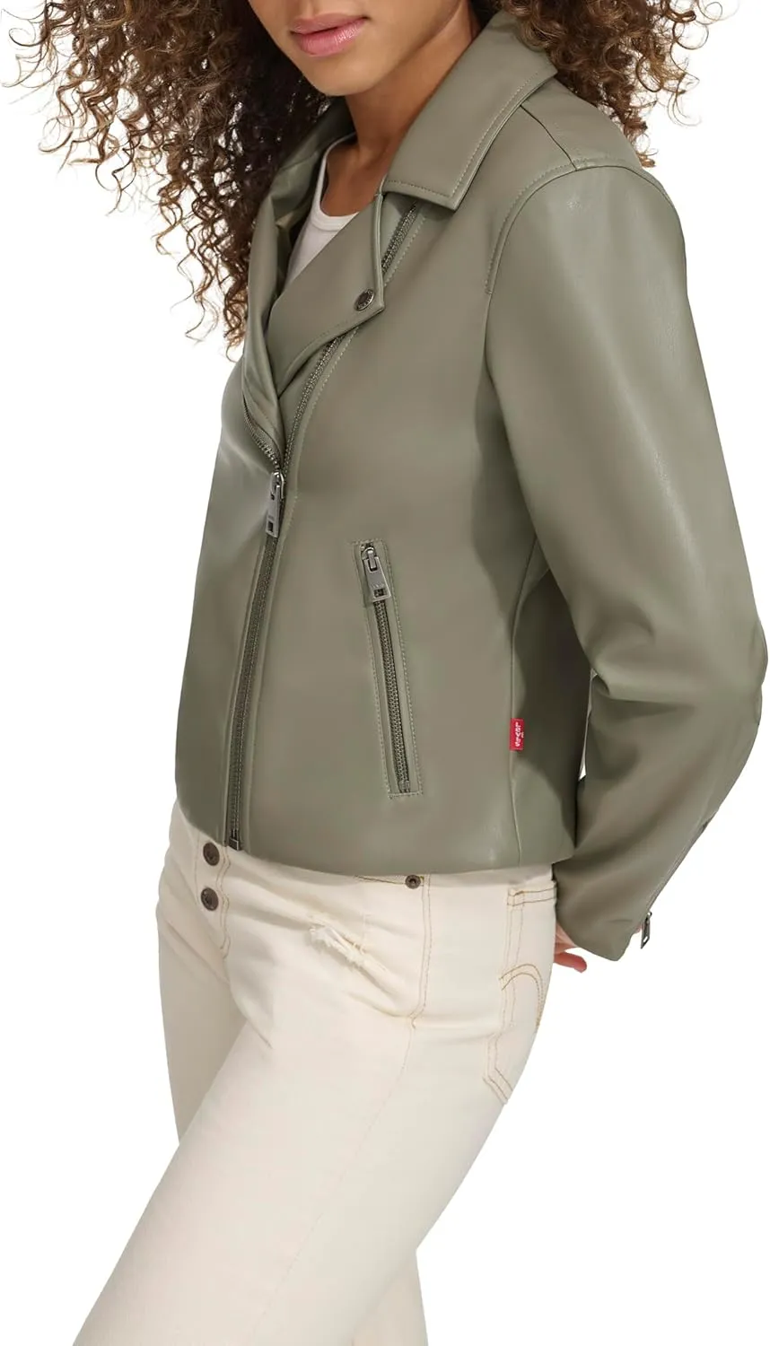 Levi's womens Smooth Faux Leather Moto (Standard and Plus Sizes)