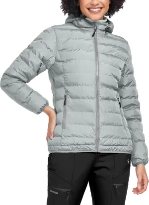 Little Donkey Andy Women's Warm Waterproof Puffer Jacket Hooded Windproof Winter Coat with Recycled Insulation