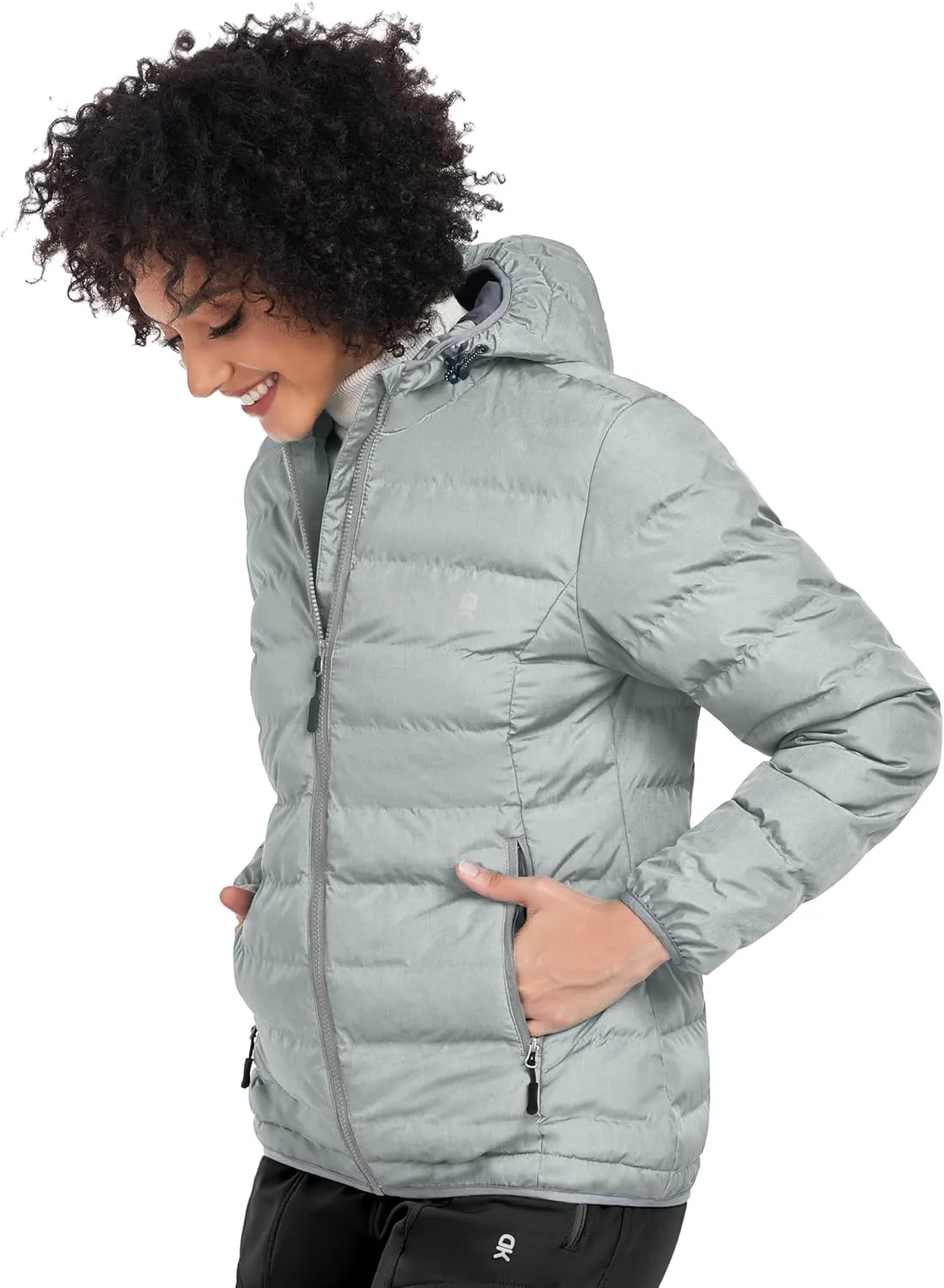 Little Donkey Andy Women's Warm Waterproof Puffer Jacket Hooded Windproof Winter Coat with Recycled Insulation