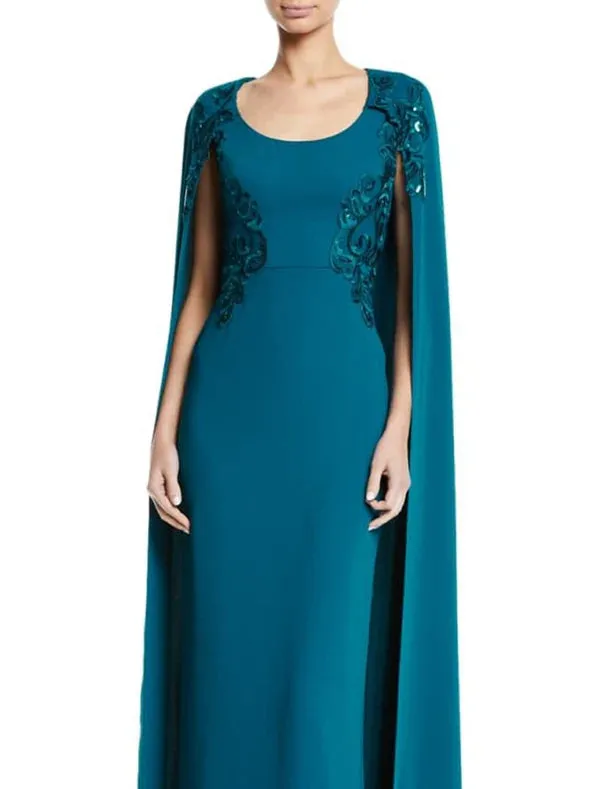 Luolandi Sheath / Column Evening Gown Elegant Dress Wedding Guest Wedding Party Floor Length Sleeveless Jewel Neck Capes Stretch Chiffon Mother of the Bride Dress