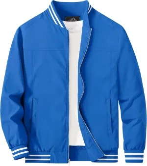 MAGCOMSEN Men's Jacket Lightweight Bomber Jacket Zip Up Windbreaker Casual Spring Fall Jackets with Pockets