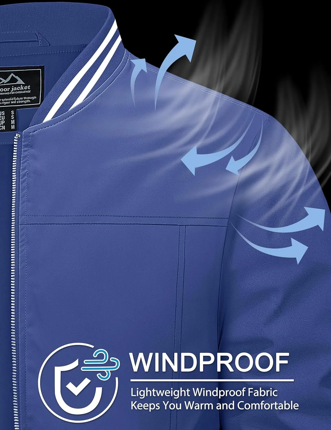 MAGCOMSEN Men's Jacket Lightweight Bomber Jacket Zip Up Windbreaker Casual Spring Fall Jackets with Pockets