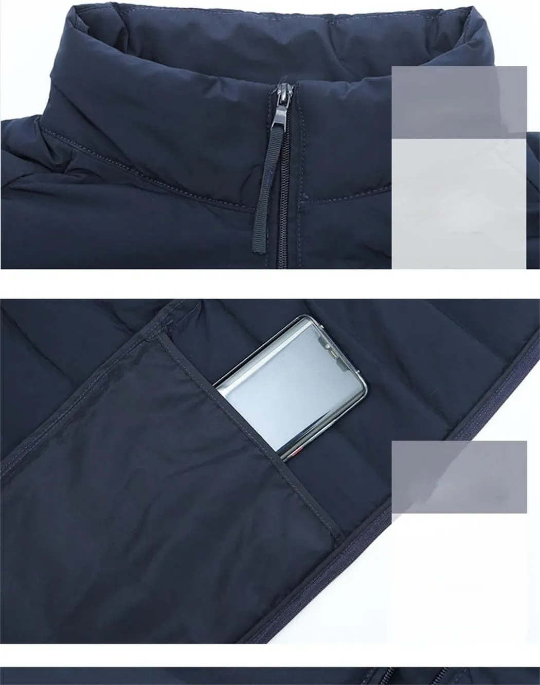 Man Stand-Up Collar Down Puffer Jacket Soft Matt Waterproof Fabric Seamless Winter Autumn Warm Outerwear