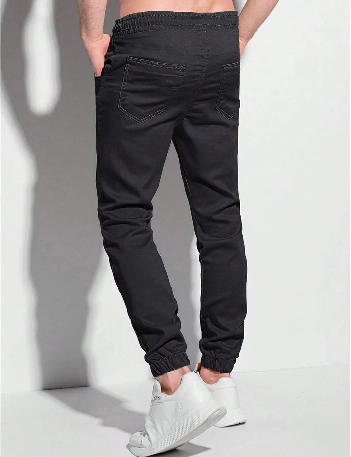 Men's Casual Classic Tactical Pants Slim Fit Soft Twill Pockets Jogger Comfort Hiking Cotton Sweatpants