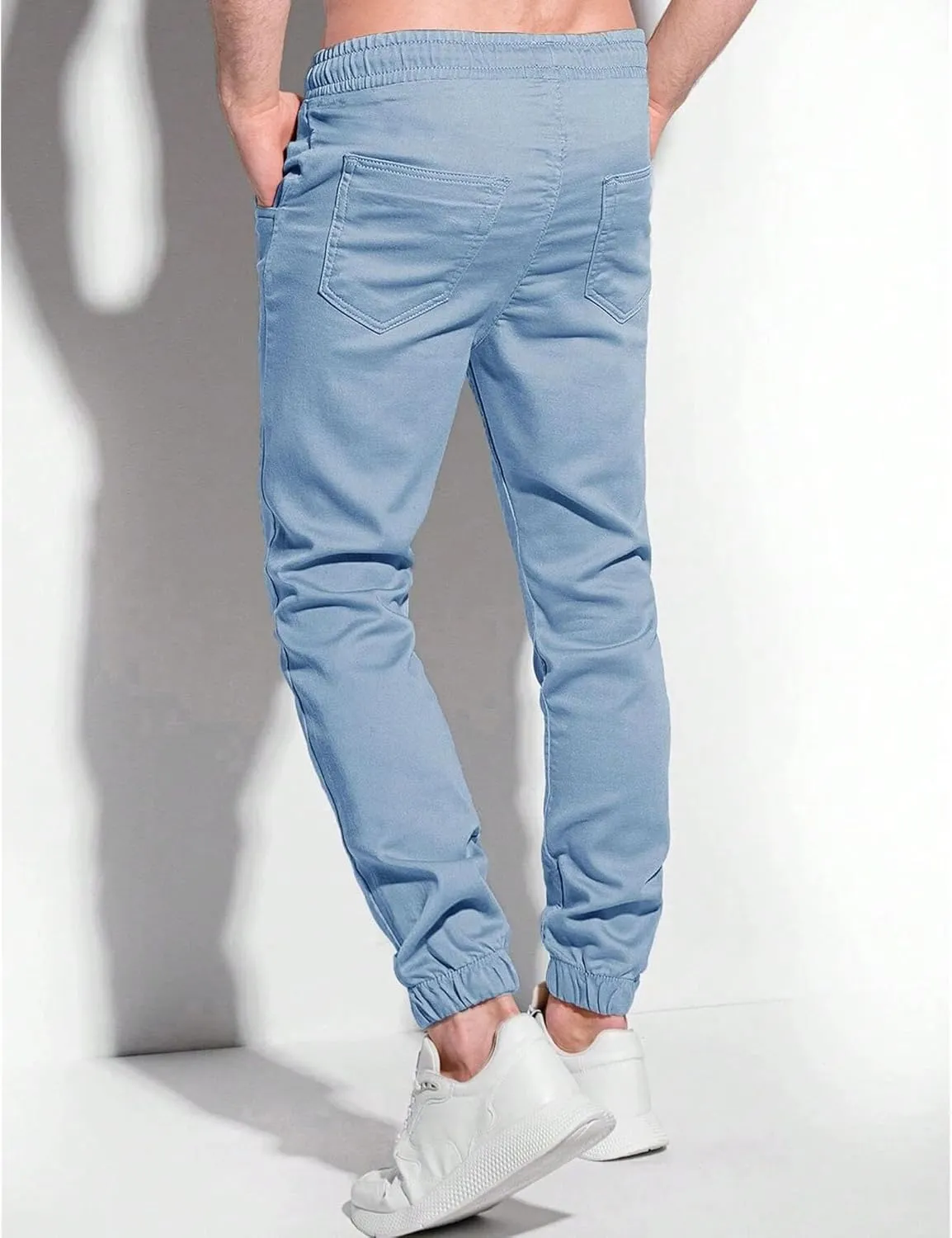 Men's Casual Classic Tactical Pants Slim Fit Soft Twill Pockets Jogger Comfort Hiking Cotton Sweatpants