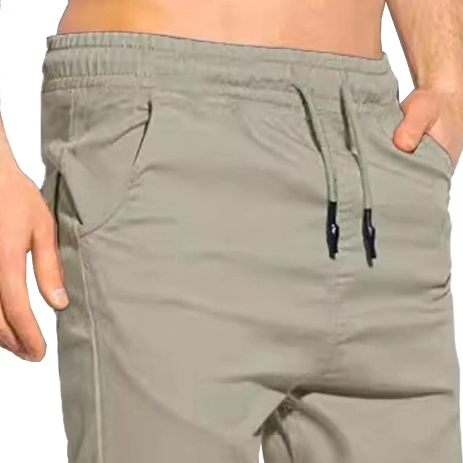 Men's Casual Classic Tactical Pants Slim Fit Soft Twill Pockets Jogger Comfort Hiking Cotton Sweatpants