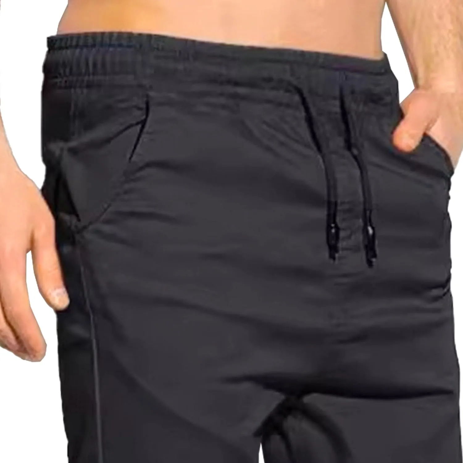 Men's Casual Classic Tactical Pants Slim Fit Soft Twill Pockets Jogger Comfort Hiking Cotton Sweatpants