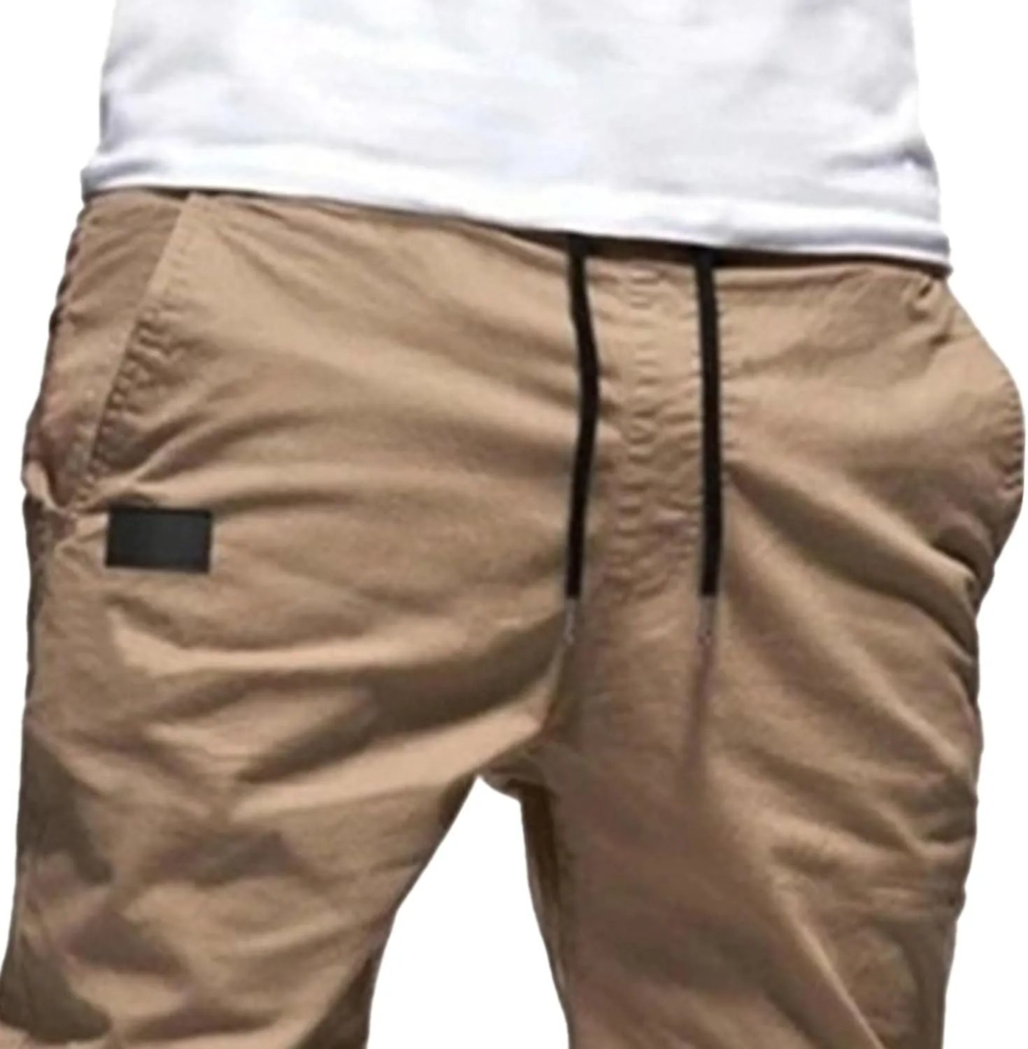 Men's Casual Elastic Waisted Joggers Pants Chino Solid Tapered Hiking Pants Slim Fit Comfort Outdoor Trousers