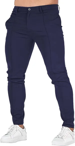Men's Casual Slim Fit Outdoor Joggers Pants Lightweight Solid Workout Trousers Stretch Comfort Skinny Pants