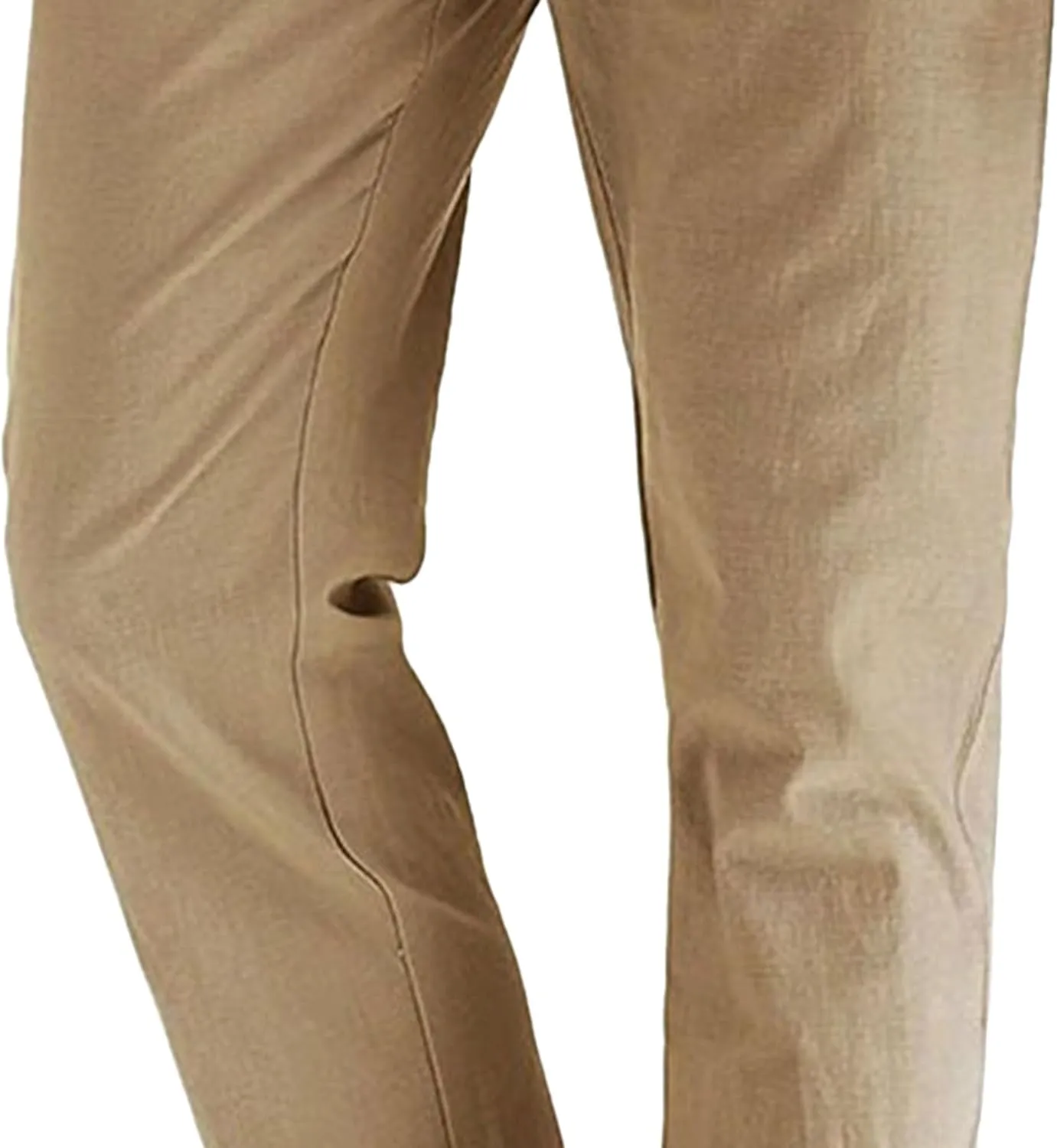 Men's Comfort Baggy Casual Pants Yoga Linen Straight Leg Hiking Pants Basic Solid Joggers Trousers