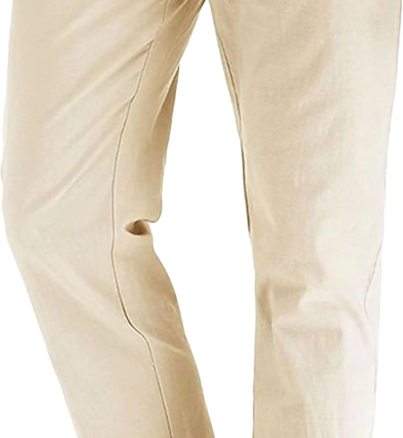 Men's Comfort Baggy Casual Pants Yoga Linen Straight Leg Hiking Pants Basic Solid Joggers Trousers