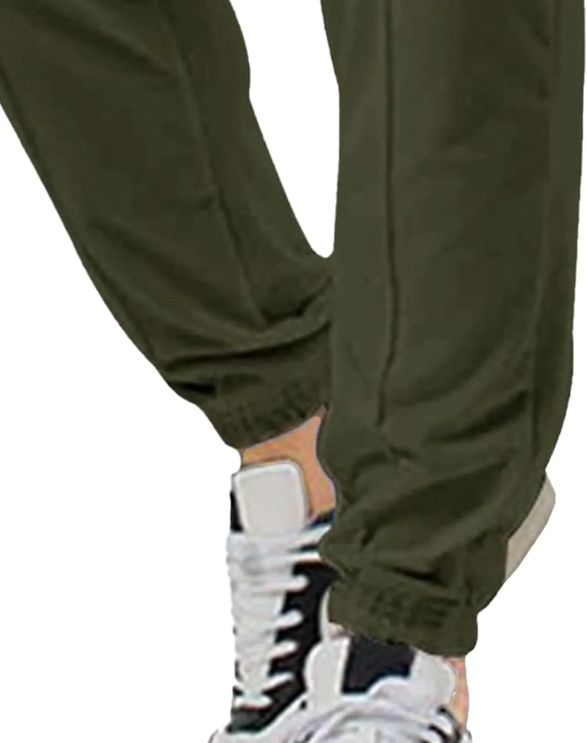 Men's Comfort Solid Drawstring Athletic Pants Casual Loose Fit Joggers Trousers Lightweight Outdoor Workout Pants
