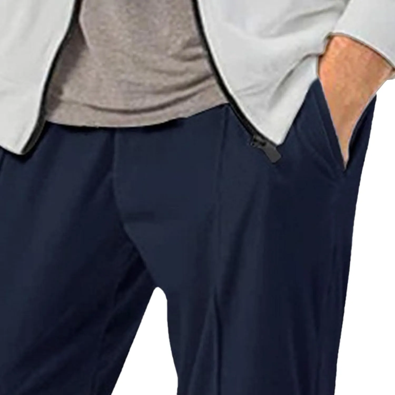 Men's Comfort Solid Drawstring Athletic Pants Casual Loose Fit Joggers Trousers Lightweight Outdoor Workout Pants