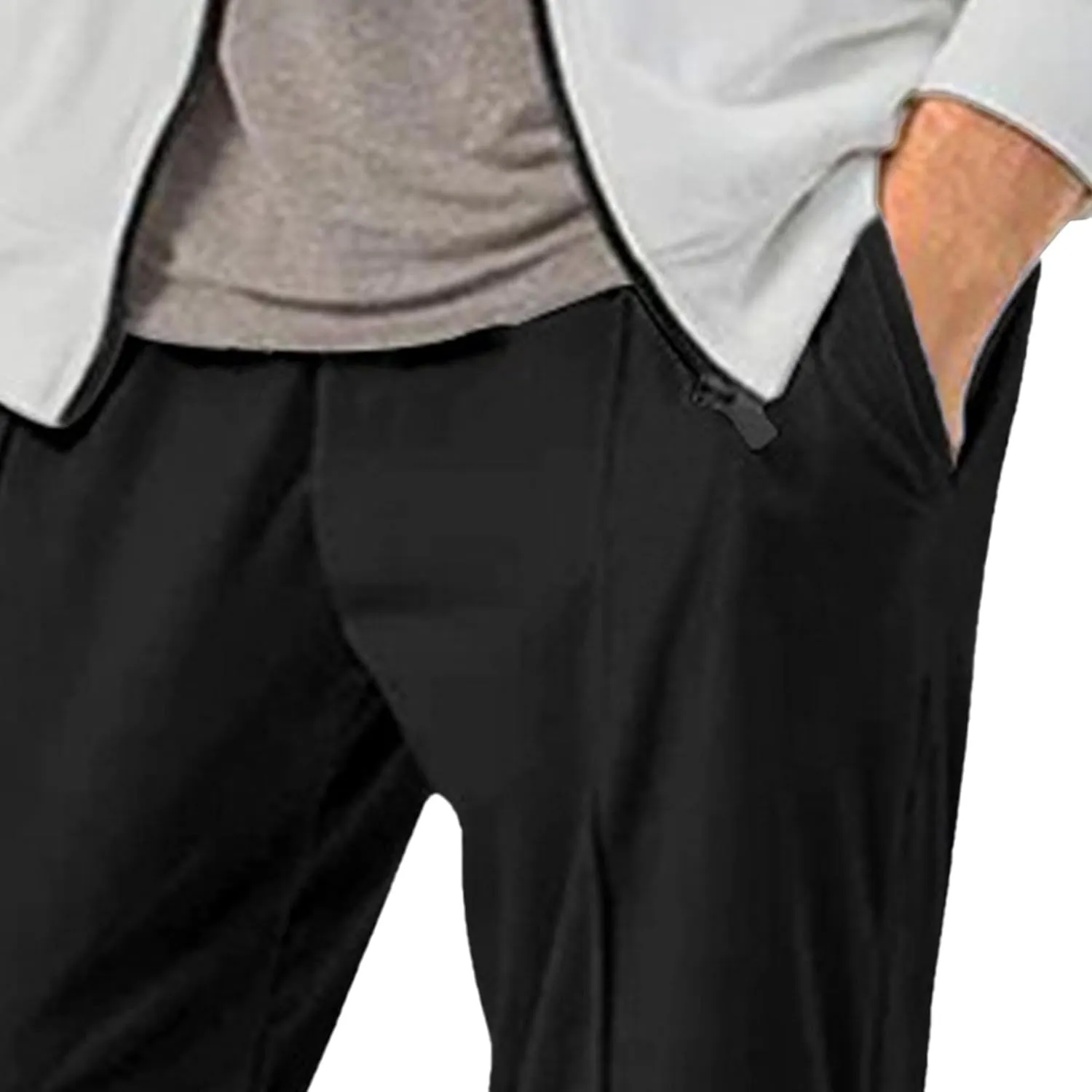 Men's Comfort Solid Drawstring Athletic Pants Casual Loose Fit Joggers Trousers Lightweight Outdoor Workout Pants