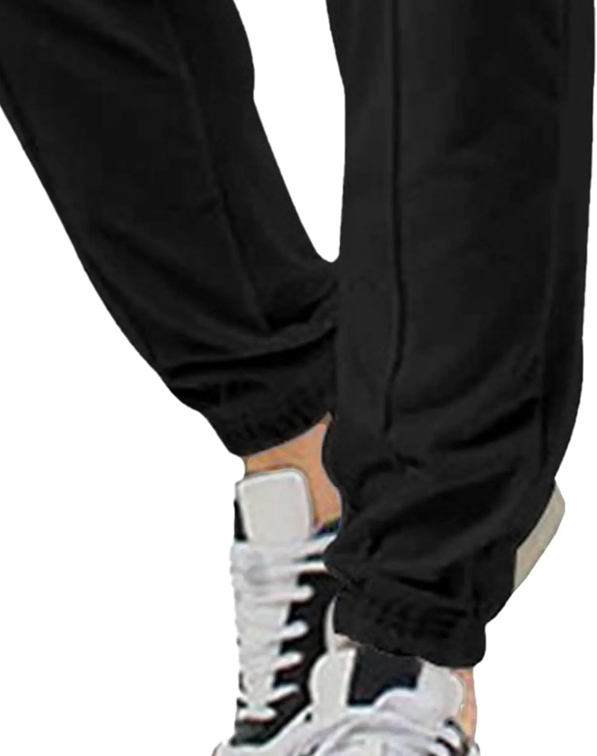 Men's Comfort Solid Drawstring Athletic Pants Casual Loose Fit Joggers Trousers Lightweight Outdoor Workout Pants