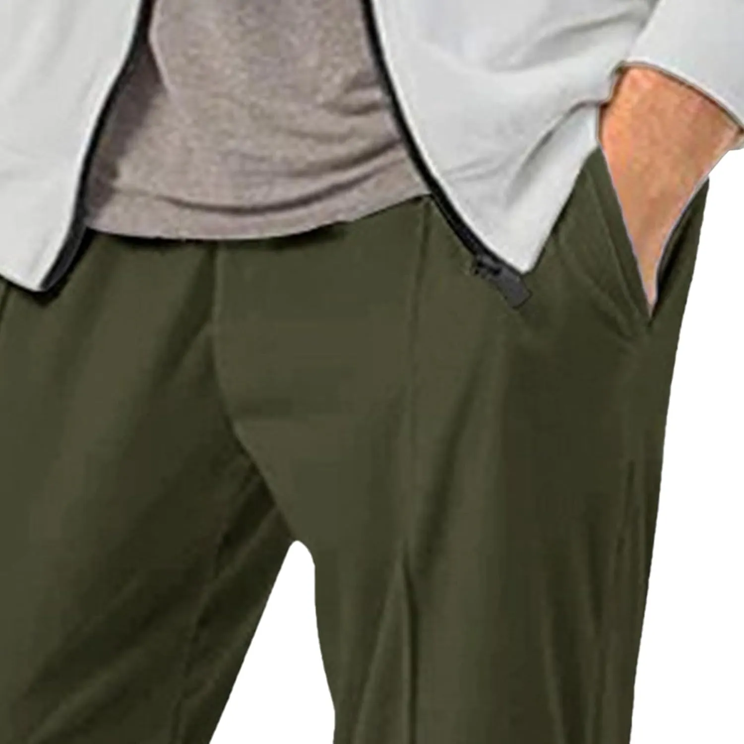 Men's Comfort Solid Drawstring Athletic Pants Casual Loose Fit Joggers Trousers Lightweight Outdoor Workout Pants