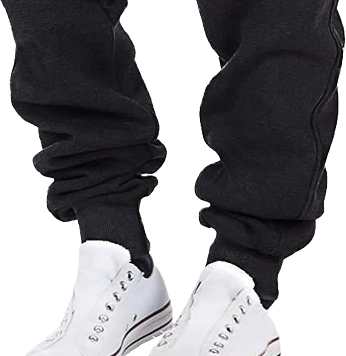 Men's Elastic Waist Comfort Joggers Workout Pants Casual Solid Sweatpants Pants Drawstring Outdoor Trousers