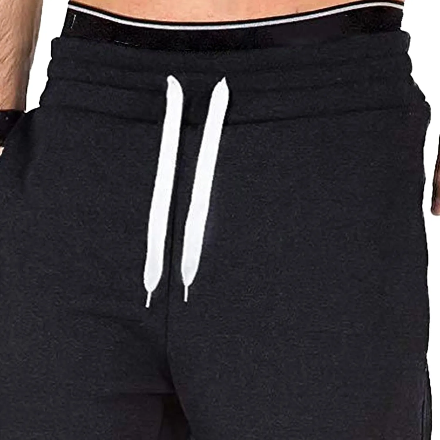 Men's Elastic Waist Comfort Joggers Workout Pants Casual Solid Sweatpants Pants Drawstring Outdoor Trousers