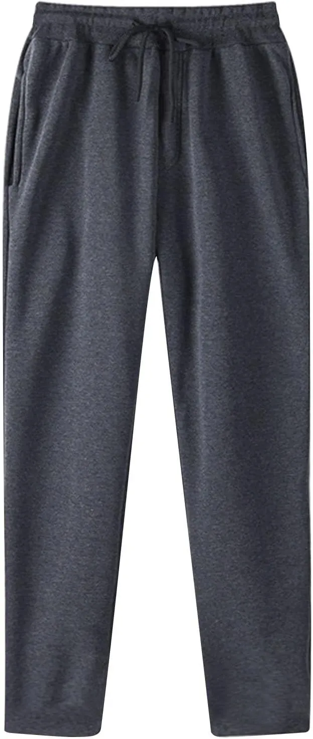 Men's Fashion Sweatpants Solid Color Elastic Waist Drawstrings Straight Slim Fit Trousers New Comfort Casual Pants