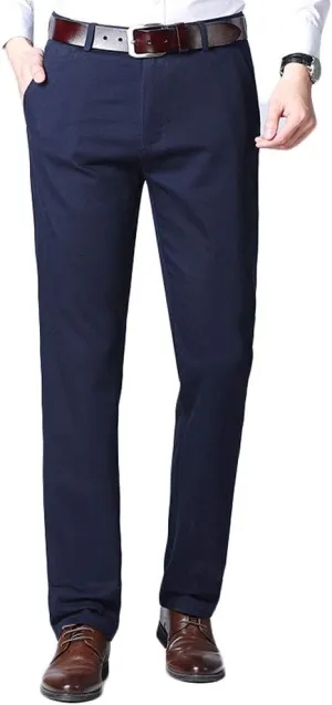Men's Flat Front Suit Pants Regular Fit Dress Pants Wrinkle-Free Stretch Casual Pants Comfort Dress Trousers