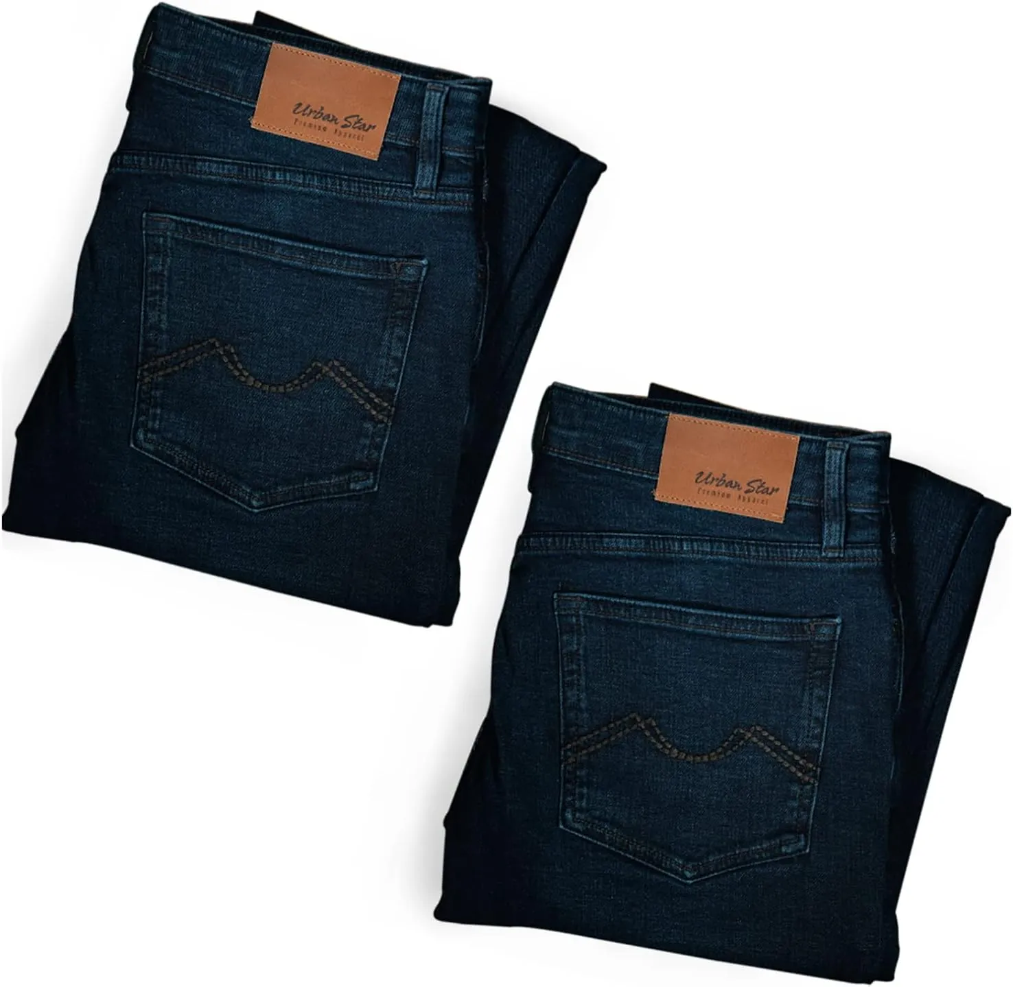 Mens Jeans Relaxed Fit  Straight Leg Stretch Jeans for Men  Ultimate Comfort Superflex Pants