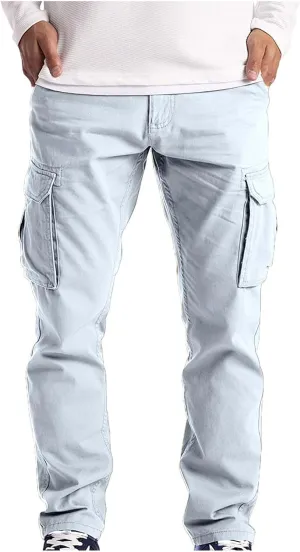 Mens Joggers Comfort Fit Joggers Sweat Pants Summer Sport Cargo Combat Pant Soft Jogging