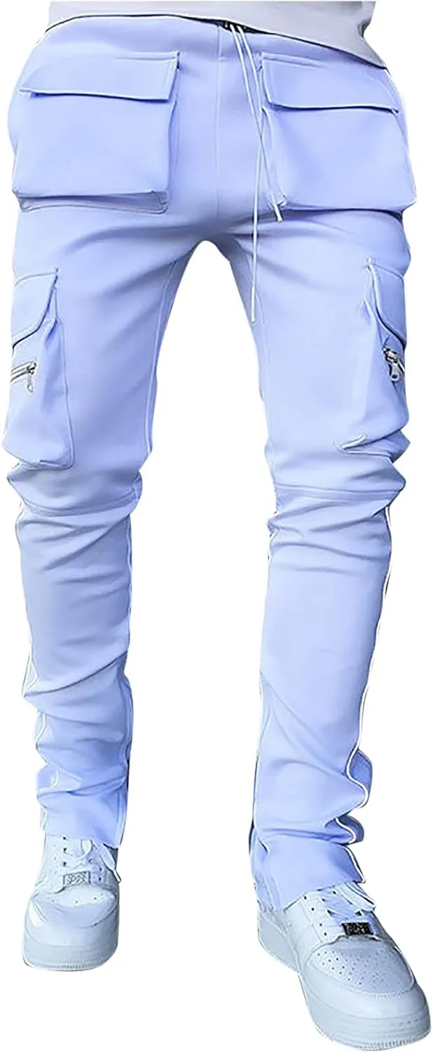 Mens Joggers with Pockets,Boy's Regular Fit Comfort Flex Jogging Pants Fashion Outdoor Pants Mens Cargo Work Pants
