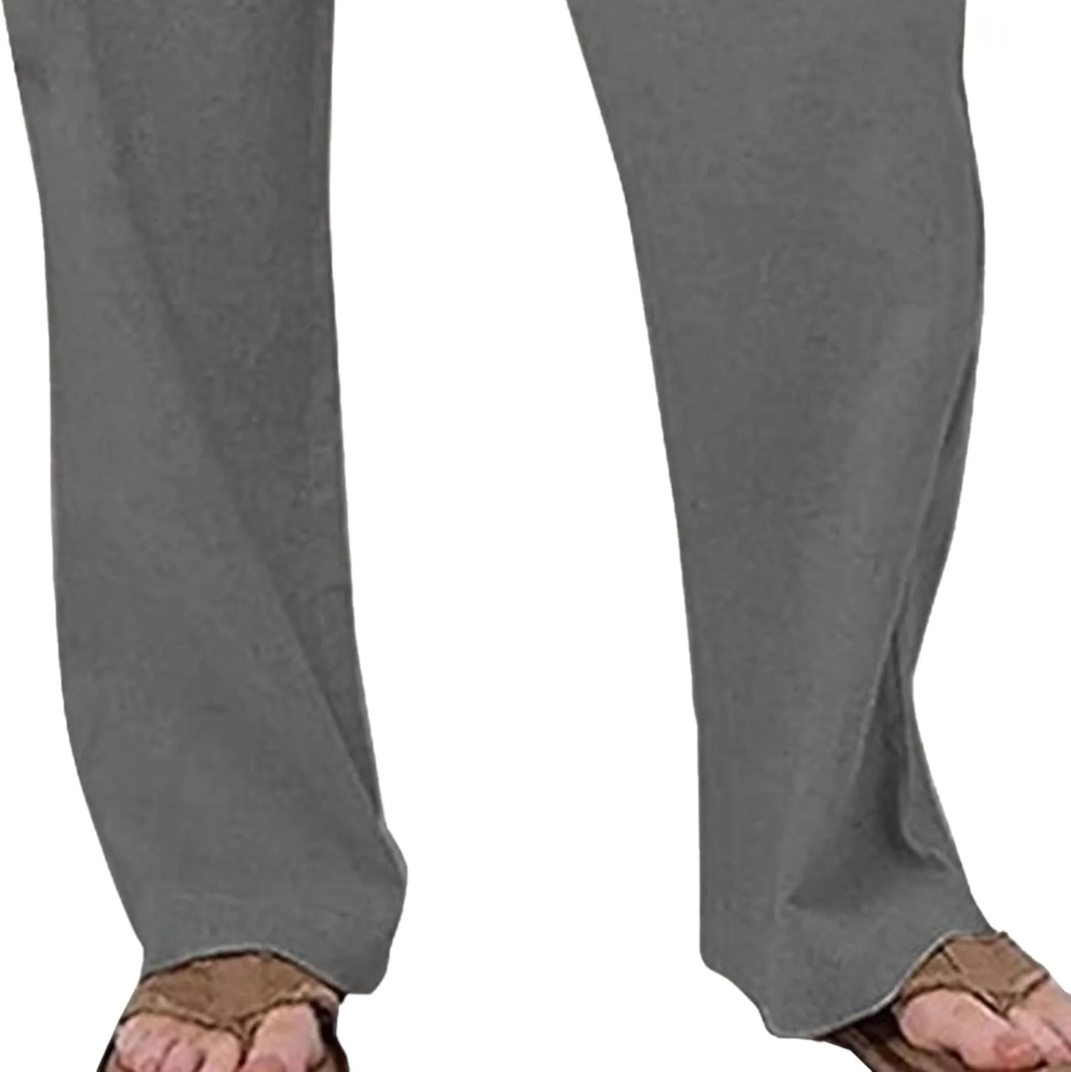 Men's Linen Lightweight Outdoor Solid Pants Baggy Casual Hiking Pants Comfort Sweatpants Yoga Trousers