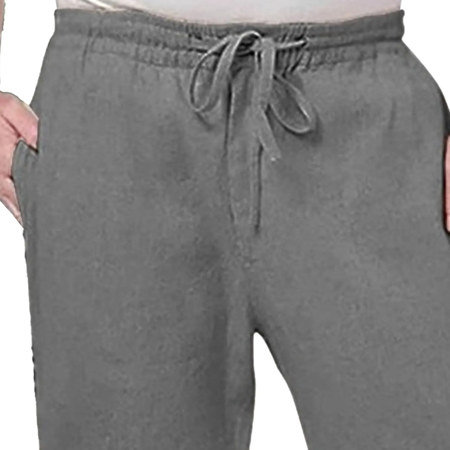 Men's Linen Lightweight Outdoor Solid Pants Baggy Casual Hiking Pants Comfort Sweatpants Yoga Trousers