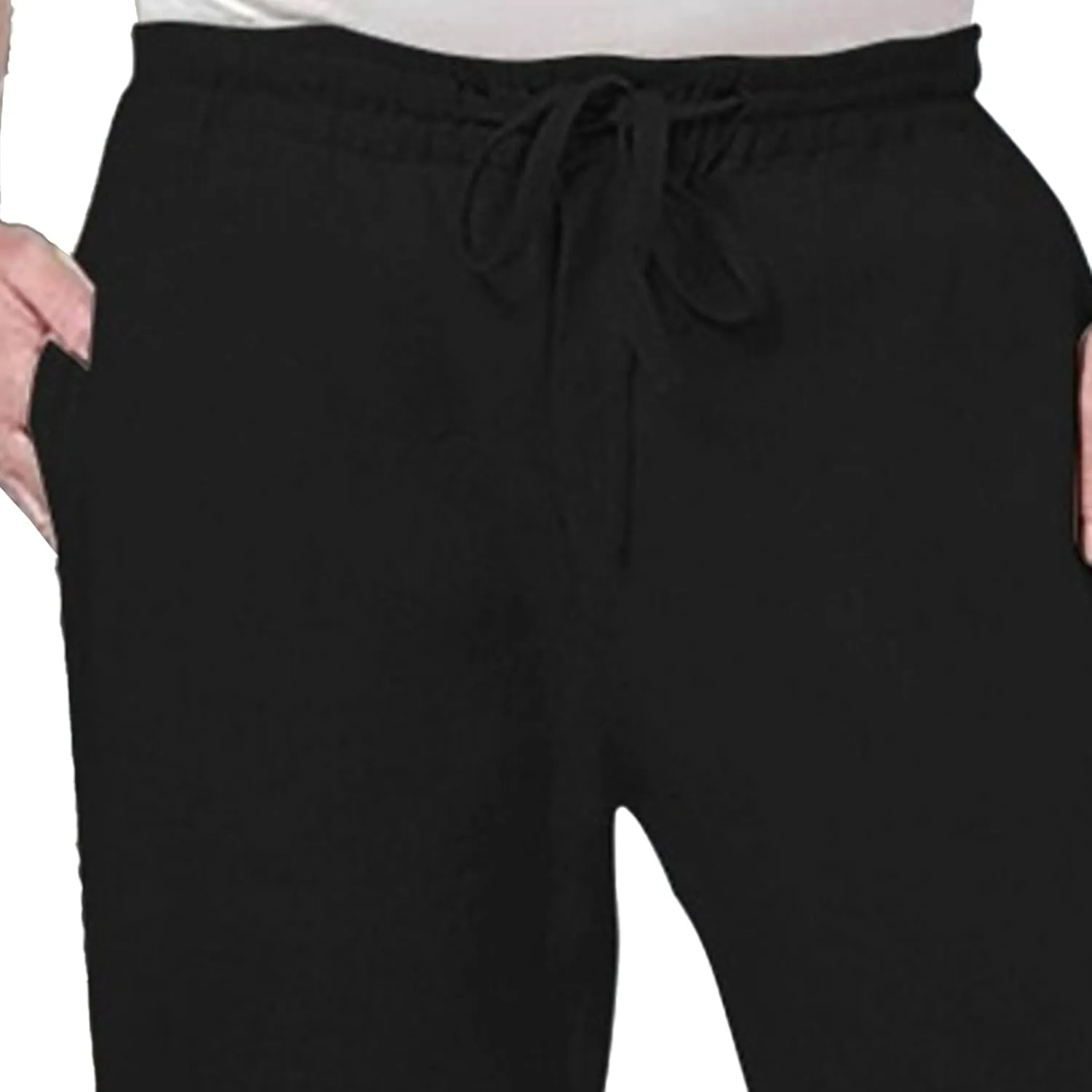 Men's Linen Lightweight Outdoor Solid Pants Baggy Casual Hiking Pants Comfort Sweatpants Yoga Trousers