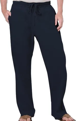 Men's Linen Lightweight Outdoor Solid Pants Baggy Casual Hiking Pants Comfort Sweatpants Yoga Trousers