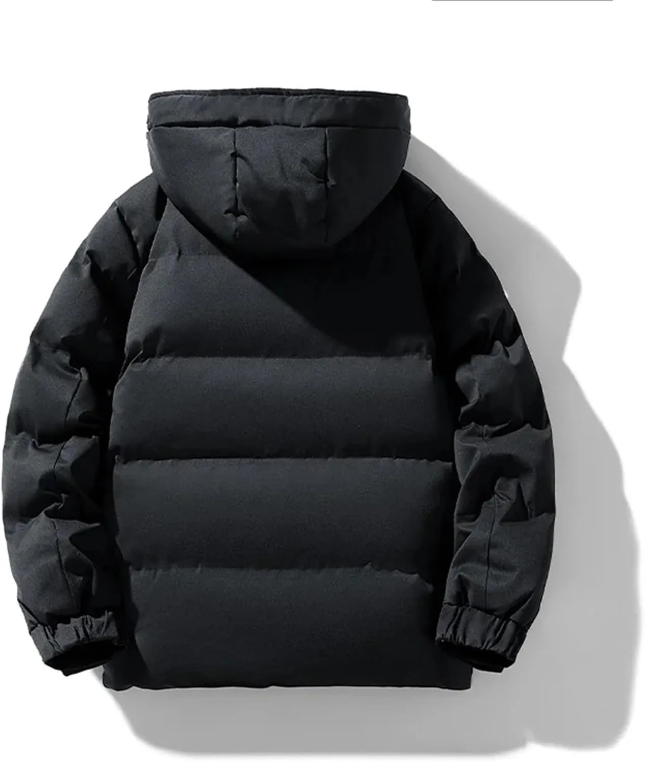 Men's Outerwear Thick Parkas Winter Solid Color Hooded Cotton-Padded Jackets Warm Bubble Down Coats Windproof Tops