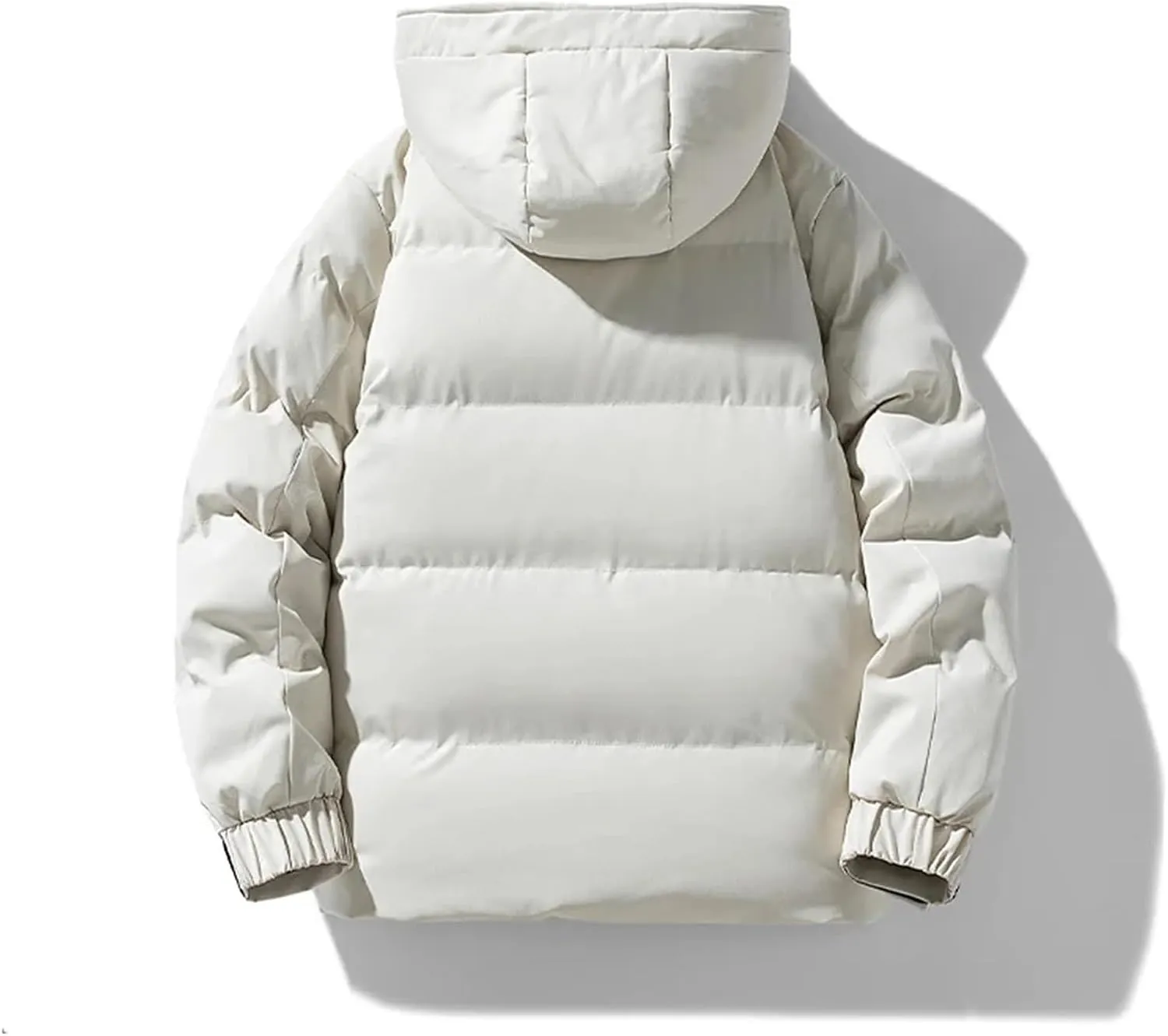 Men's Outerwear Thick Parkas Winter Solid Color Hooded Cotton-Padded Jackets Warm Bubble Down Coats Windproof Tops