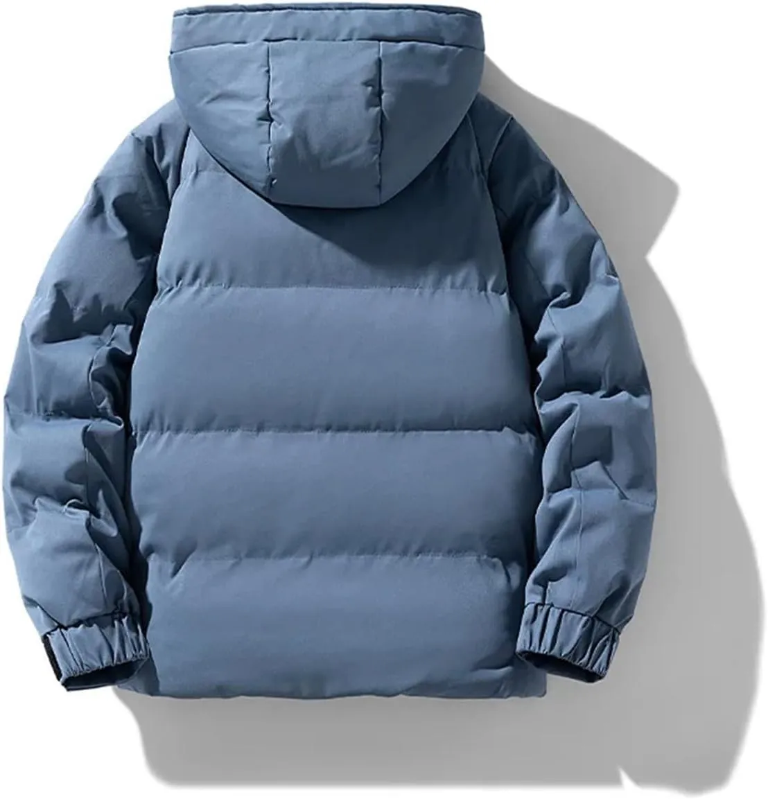 Men's Outerwear Thick Parkas Winter Solid Color Hooded Cotton-Padded Jackets Warm Bubble Down Coats Windproof Tops