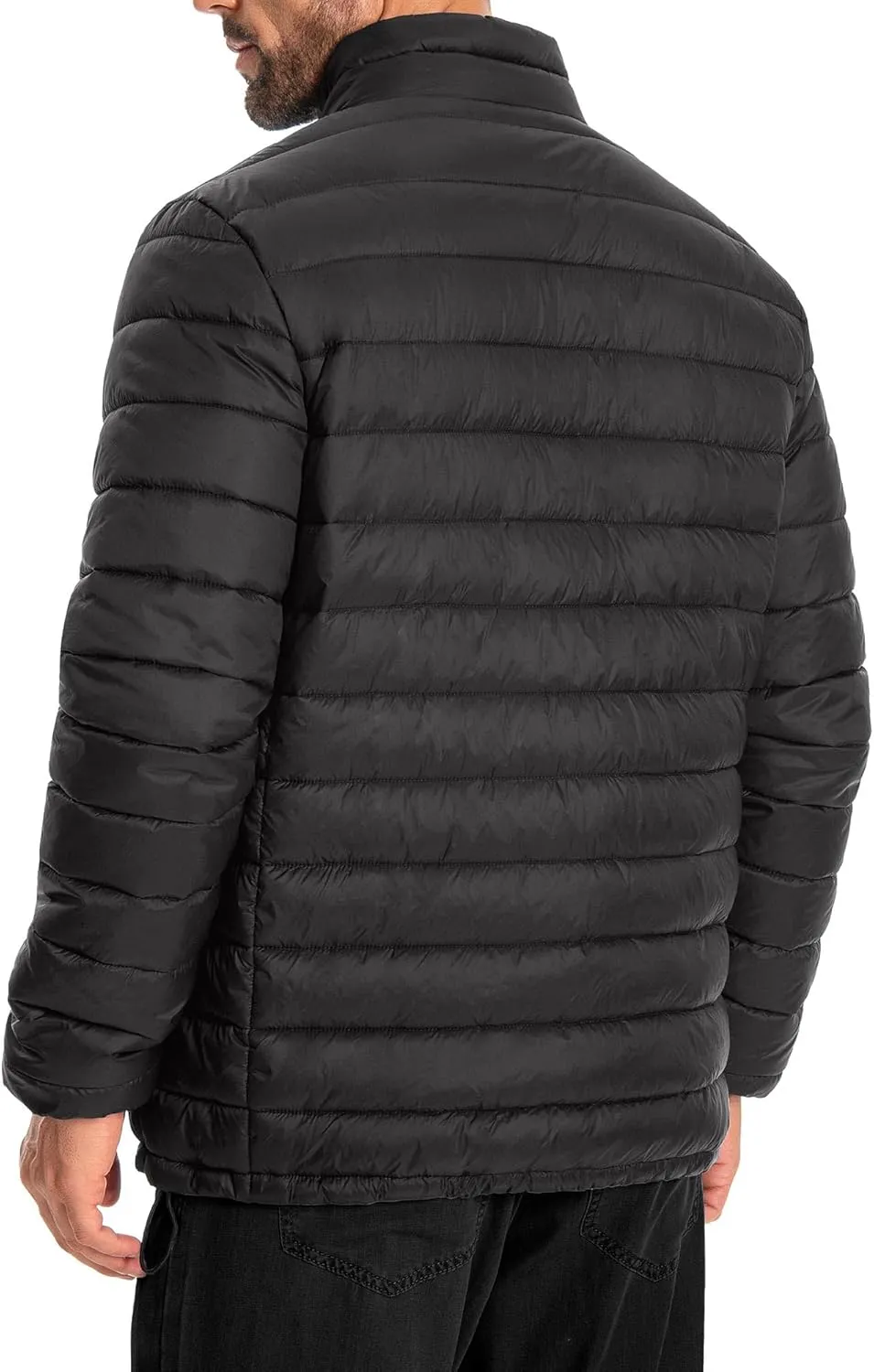 Men's Puffer Jacket Lightweight Warm Winter Jackets for Men Windproof Insulated Puffy Coat with 3 Pockets