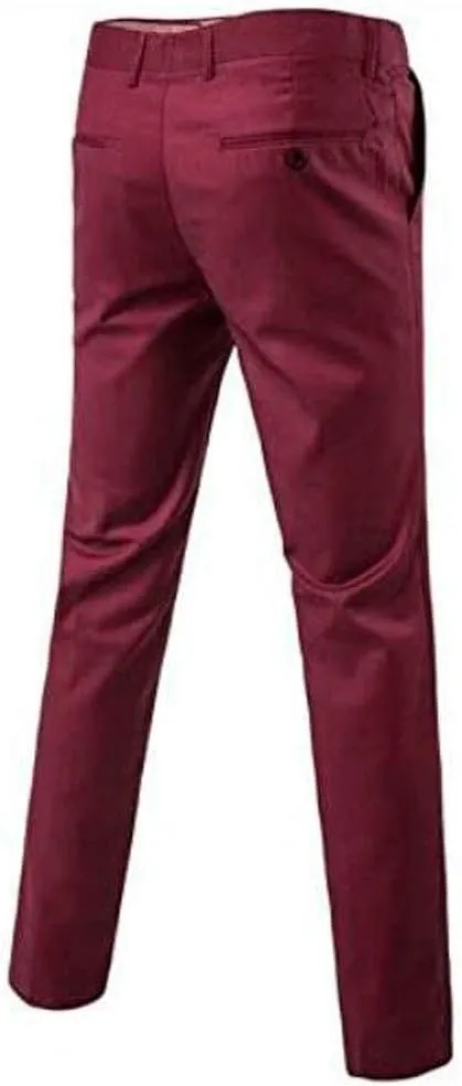 Men's Slim Fit Dress Pants Wrinkle-Free Flat Front Suit Pants Stretch Casual Pants Comfort Dress Trousers