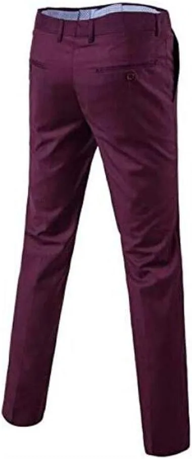 Men's Slim Fit Dress Pants Wrinkle-Free Flat Front Suit Pants Stretch Casual Pants Comfort Dress Trousers