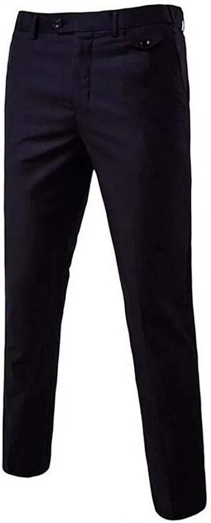 Men's Slim Fit Dress Pants Wrinkle-Free Flat Front Suit Pants Stretch Casual Pants Comfort Dress Trousers