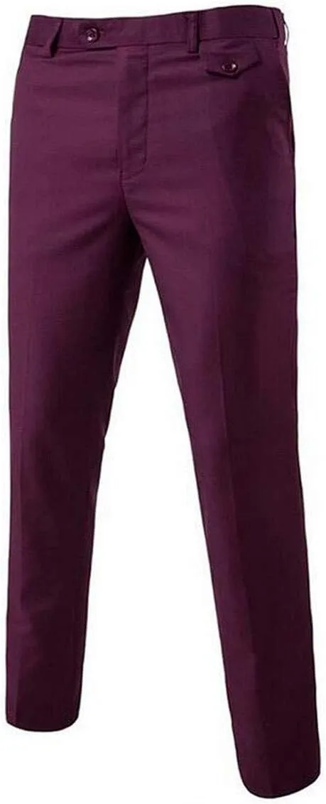 Men's Slim Fit Dress Pants Wrinkle-Free Flat Front Suit Pants Stretch Casual Pants Comfort Dress Trousers