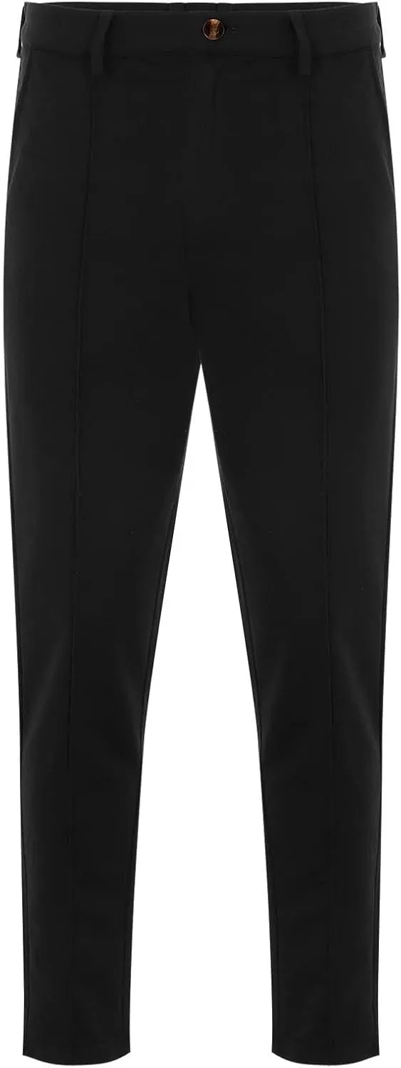 Mens Slim Fit Stretch Dress Pants Flat-Front Skinny Trousers Wrinkle-Fress Comfort Chino Pants for Business Work
