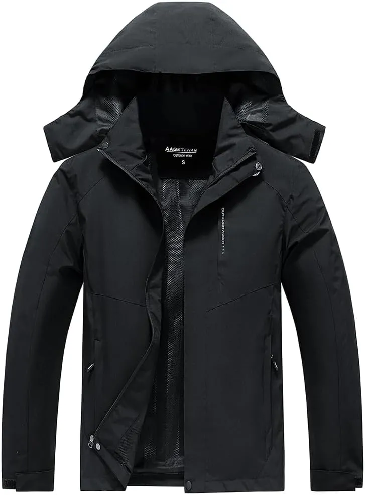 Men's Waterproof Rain Jacket Lightweight Mountain Sports Outdoor Trench Softshell Windproof Jacket for Hiking